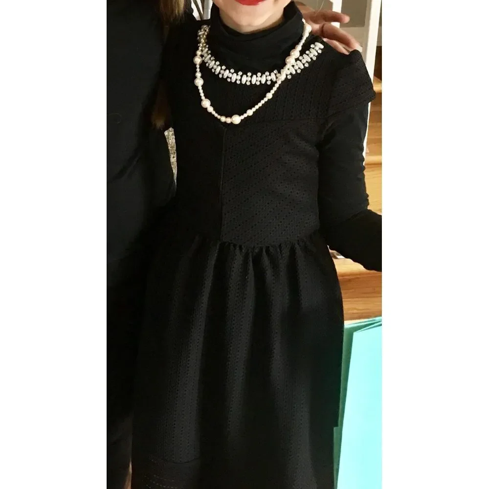 Monteau Girl Black Pearl Breakfast at Tiffany Dress Costume Party Sz 7 Halloween